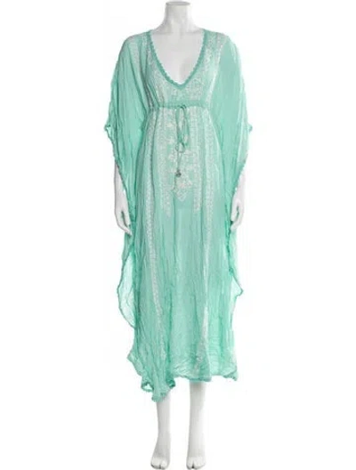 Pre-owned Melissa Odabash V-neck Long Dress In White