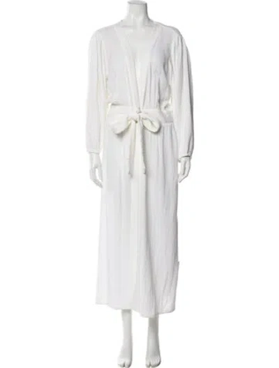 Pre-owned Melissa Odabash V-neck Long Dress In White
