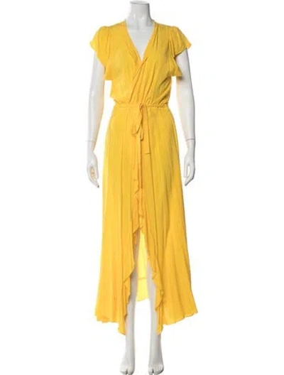 Pre-owned Melissa Odabash V-neck Long Dress In Yellow