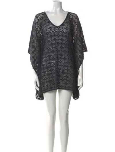 Pre-owned Melissa Odabash V-neck Mini Dress In Black