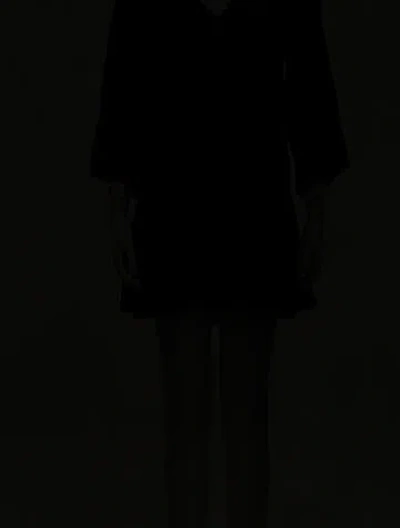 Pre-owned Melissa Odabash V-neck Mini Dress In Black