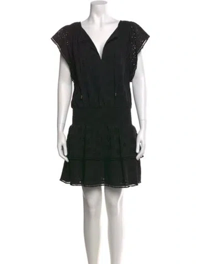 Pre-owned Melissa Odabash V-neck Mini Dress In Black