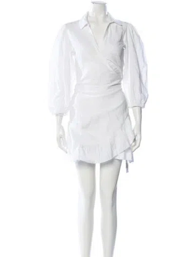 Pre-owned Melissa Odabash V-neck Mini Dress In Neutral