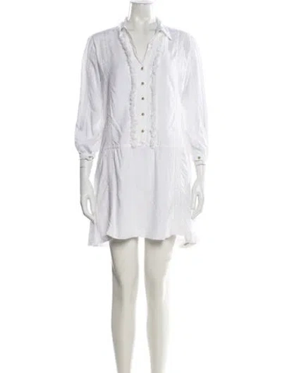 Pre-owned Melissa Odabash V-neck Mini Dress In Neutral