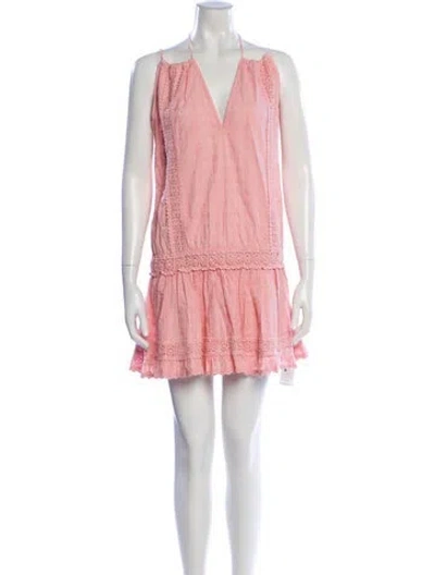 Pre-owned Melissa Odabash V-neck Mini Dress In Pink