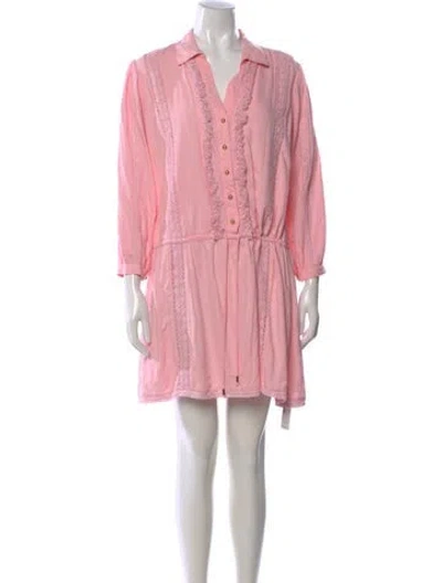 Pre-owned Melissa Odabash V-neck Mini Dress In Pink