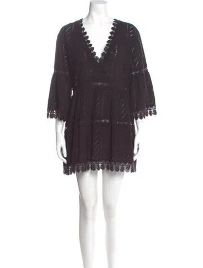 Pre-owned Melissa Odabash V-neck Mini Dress In Purple