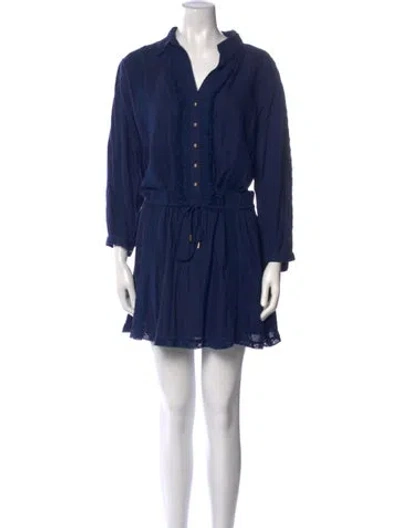 Pre-owned Melissa Odabash V-neck Mini Dress W/ Tags In Blue