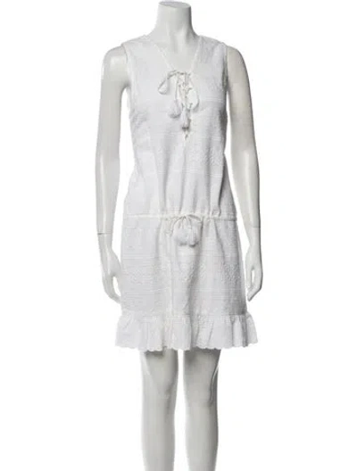 Pre-owned Melissa Odabash V-neck Mini Dress W/ Tags In White