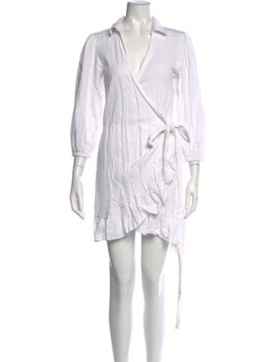 Pre-owned Melissa Odabash V-neck Mini Dress In White