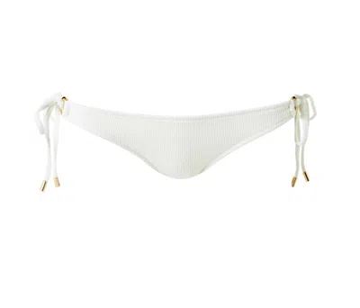MELISSA ODABASH : WHITE BIKINI BOTTOMS WITH RIDGES DESIGN