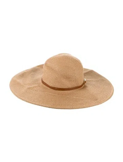 Pre-owned Melissa Odabash Wide Brim Hat In Neutral