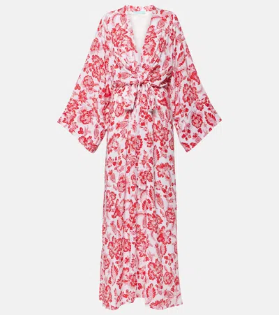 Melissa Odabash Wisdom Floral Wrap Dress In Hibiscus