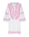 Melissa Odabash Martina Cotton And Linen Embroidered Minidress In Pink