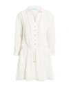 Melissa Odabash Scarlett Collared Button-front Coverup Mini Dress In White