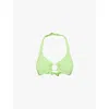 Melissa Odabash Brussels Halterneck Bikini Top In Lime