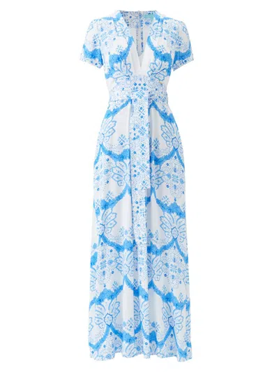 Melissa Odabash Women's Lou Floral V-neck Maxi Dress In Blue
