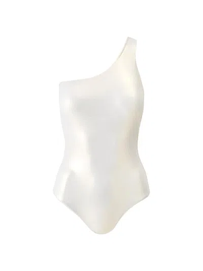 Melissa Odabash Madrid Cutout One-shoulder Metallic Swimsuit In White