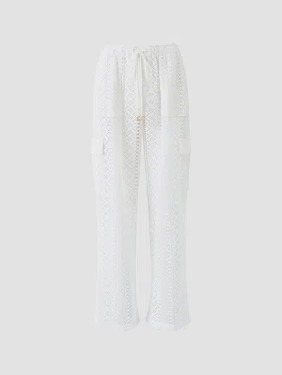 Melissa Odabash Women's Odette Crochet Coverup Pants In White