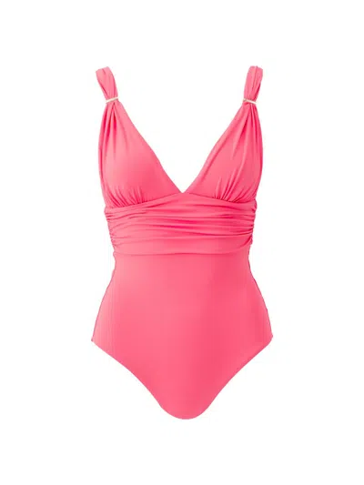 Melissa Odabash Women's Panarea Edition Ruched V-neck One-piece Swimsuit In Pink