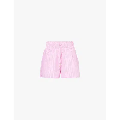 Melissa Odabash Womens Pink Stripe Annie Striped Cotton Shorts