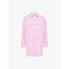 Melissa Odabash Womens Pink Stripe Francesca Striped Cotton Cover-up