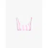 Melissa Odabash Womens Pink Stripe Ponza Striped Bikini Top
