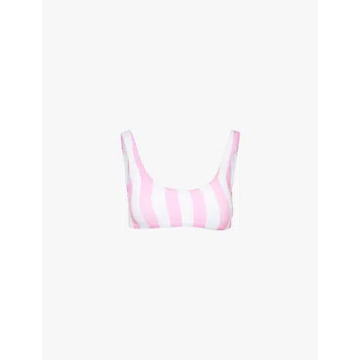 Melissa Odabash Womens Pink Stripe Ponza Striped Bikini Top In Pink Stripe