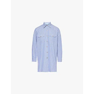 Melissa Odabash Womens Vy Stripe Francesca Striped Cotton Cover-up In Navy Stripe