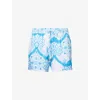 Melissa Odabash Womens  Annie Florian-print Woven Shorts In Blue