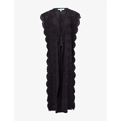 Melissa Odabash Womens  Talitha Broderie-anglaise Cotton Kaftan In Black