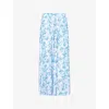 Melissa Odabash Mira Printed Maxi Skirt In Blue Leaf