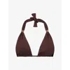 Melissa Odabash Womens  Grenada Halterneck Bikini Top In Brown