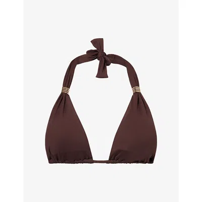 Melissa Odabash Womens  Grenada Halterneck Bikini Top In Brown