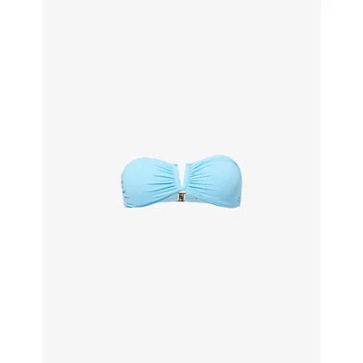 Melissa Odabash Womens Alba Bandeau Stretch-woven Bikini Top Celeste