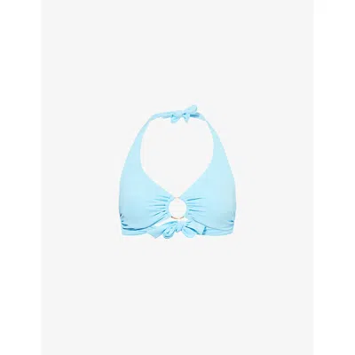 Melissa Odabash Womens Brussels Halter-neck Bikini Top Celeste