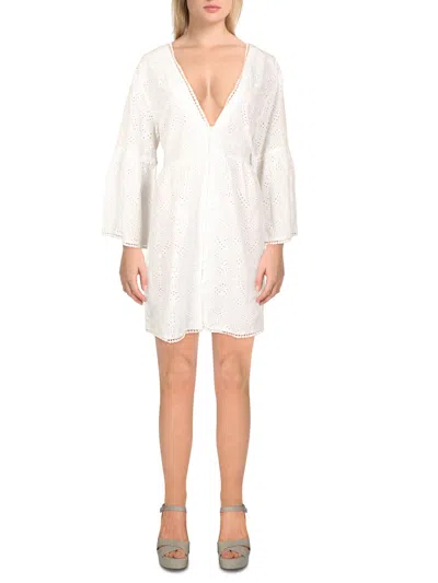 Melissa Odabash Womens Cotton Coverup Babydoll Dress In White