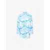 Melissa Odabash Womens  Paige Paisley-print Woven Shirt In Blue