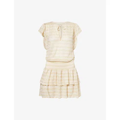 MELISSA ODABASH WOMENS MELISSA ODABASH REMI METALLIC WOVEN MINI DRESS