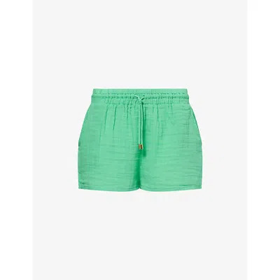 Melissa Odabash Womens Green Abbie Relaxed-fit Cotton Shorts