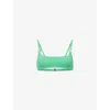 Melissa Odabash Womens Bari Scoop-neck Stretch-woven Bikini Top Green In Green
