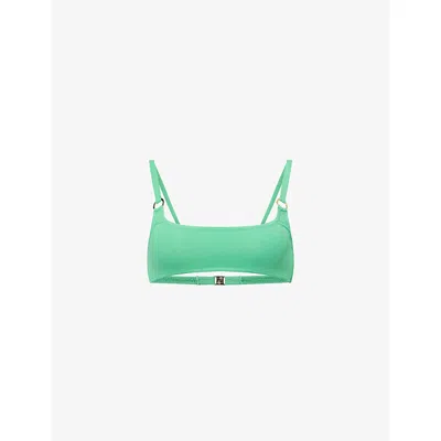 Melissa Odabash Womens Bari Scoop-neck Stretch-woven Bikini Top Green