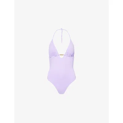 Melissa Odabash Womens Casablanca Plunge-neck Swimsuit Lavender