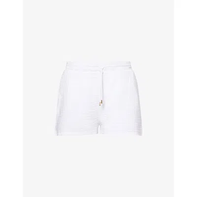 Melissa Odabash Womens White Abbie Cotton Beach Shorts Xs