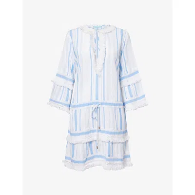 Melissa Odabash Womens Oasis Stripe Claudia Stripe Mini Cotton Beach Dress