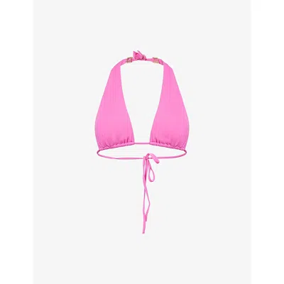 Melissa Odabash Womens Grenada Halterneck Stretch-woven Bikini Top Watermelon