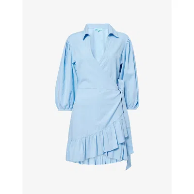 Melissa Odabash Womens Oasis Pam Wrap-over Cotton-linen Mini Beach Dress