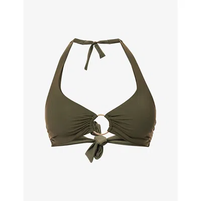 Melissa Odabash Womens  Brussels Halterneck Bikini Top In Green