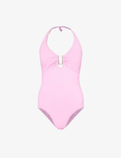 Melissa Odabash Womens Pink Tampa Halter-neck Swimsuit
