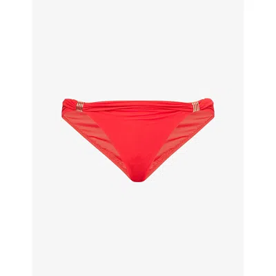 Melissa Odabash Womens Red Grenada Hipster Bikini Bottoms